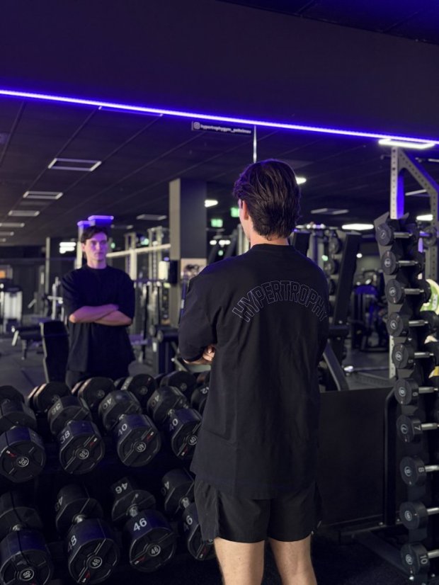 Pánské oversized tričko HYPERTROPHY - Velikost: M